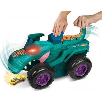 Mattel Hot Wheels Monster Trucks Car Chompin Mega Wrex Giant Vehicle With Lights And Sound Effects GYL13 887961974775