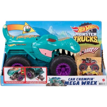 Mattel Hot Wheels Monster Trucks Car Chompin Mega Wrex Giant Vehicle With Lights And Sound Effects GYL13 887961974775