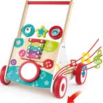 Hape My First Musical Walker Wooden Push Along Baby Walker Trainer With Music Box Και Activities E0383 6943478031104