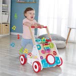 Hape My First Musical Walker Wooden Push Along Baby Walker Trainer With Music Box Και Activities E0383 6943478031104