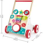 Hape My First Musical Walker Wooden Push Along Baby Walker Trainer With Music Box Και Activities E0383 6943478031104