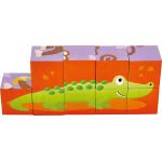 Hape Jungle Animal Block Ξύλινο Παζλ Κύβοι Ζωάκια Ζούγκλας E1619 6943478018792