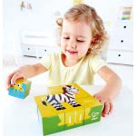 Hape Jungle Animal Block Ξύλινο Παζλ Κύβοι Ζωάκια Ζούγκλας E1619 6943478018792