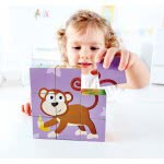 Hape Jungle Animal Block Ξύλινο Παζλ Κύβοι Ζωάκια Ζούγκλας E1619 6943478018792