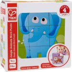 Hape Jungle Animal Block Ξύλινο Παζλ Κύβοι Ζωάκια Ζούγκλας E1619 6943478018792