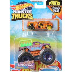 Mattel Hot Wheels Vehicle Monster Trucks With A CAR Haul Y All GRH81 / GYL92 887961975536