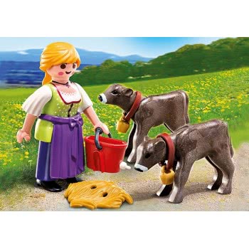 Playmobil Αγρότισσα Με Μοσχαράκια 4778 4008789047786
