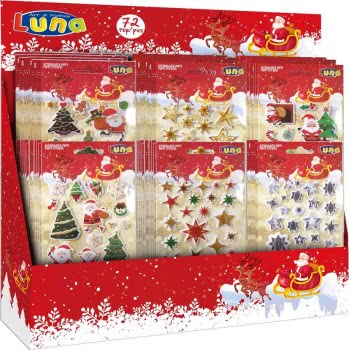 LUNA OFFICE Αυτοκόλλητα Χριστουγεννιάτικα 10X22ek Puffy Glitter 000621136 5205698449031