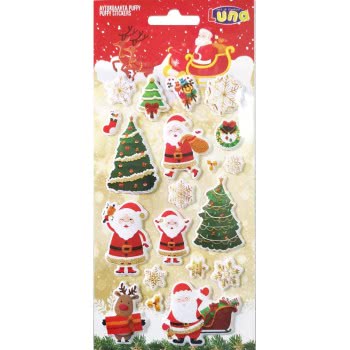LUNA OFFICE Αυτοκόλλητα Χριστουγεννιάτικα 10X22ek Puffy Glitter 000621136 5205698449031