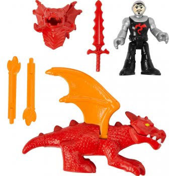 Mattel Imaginext Ιππότες - Φιγούρες Ιππότες Με Αξεσουαρ Και Οχημα Δράκος HCG63 / HCG66 194735009848