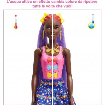 Mattel Barbie Color Reveal Glitter! Hair Swaps Doll, Glittery Blue With 25 Hairstyling Και Party-Themed Surprises Including 1 HB