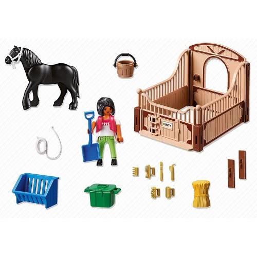 Playmobil Άλογο Black Stallion Με Στάβλο 5519 4008789055194
