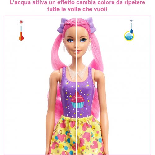 Mattel Barbie Color Reveal Glitter! Hair Swaps Doll, Glittery Pink With 25 Hairstyling Και Party-Themed Surprises HBG38 / HBG39 