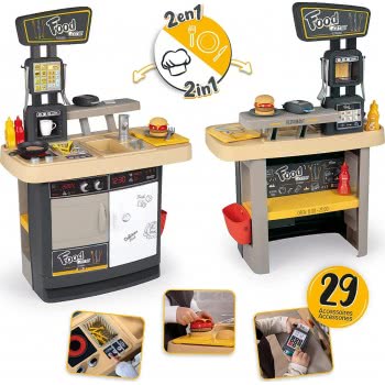 Smoby Food Corner Restaurant With 29 Accessories, Multi-Coloured 310910 3032163109105