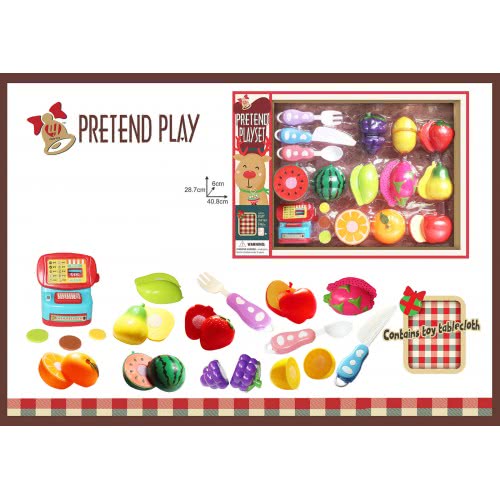 Toys-shop Choice Cutting Set Fruits And Vegetables With Tablecloth JU065587 6990521655879