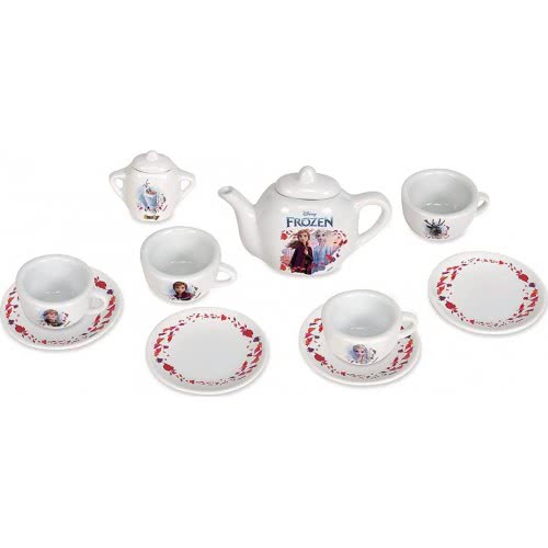 Smoby Frozen Porcelain Service 10 Pieces Licensed Cup Plate Sugar Bowl Teapot Toy Set For Children Aged 3+ 310538 3032163105381