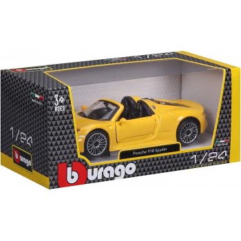 Bburago 1/24 Plus Porsche 918 Spyder Yellow 18/21076 Yellow 4893993013937