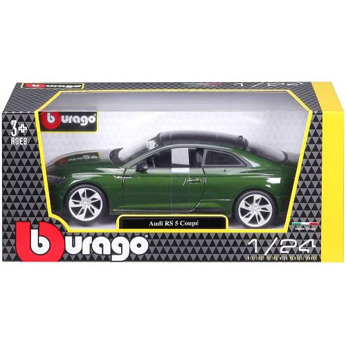 Bburago Audi RS5 Coupe (2019): Model Car In Scale 1:24, Doors And Bonnet For Opening, 19 Cm, Green 21090 4893993011001