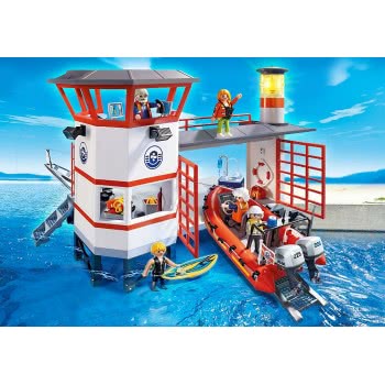 Playmobil Πλωτή Βάση Ακτοφυλακής Με Φάρο 5539 4008789055392