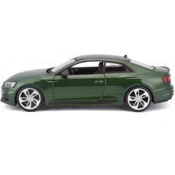 Bburago Audi RS5 Coupe (2019): Model Car In Scale 1:24, Doors And Bonnet For Opening, 19 Cm, Green 21090 4893993011001