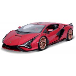 Bburago Lamborghini Sian FKP 37 Model Car In Scale 1/18, Doors, 26 Cm, Red 18/11046 Red 4893993002658