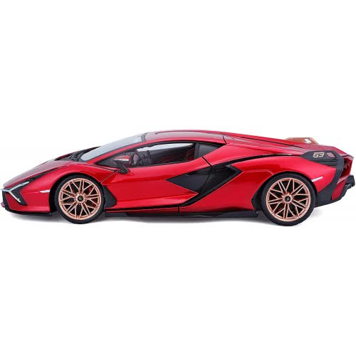 Bburago Lamborghini Sian FKP 37 Model Car In Scale 1/18, Doors, 26 Cm, Red 18/11046 Red 4893993002658