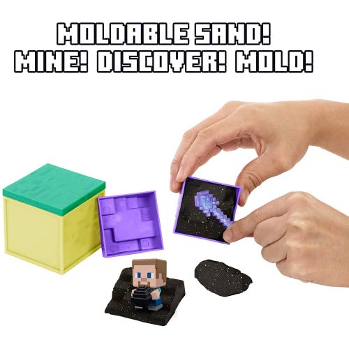 Mattel Minecraft Mini Mining Set, Elementals 12, Steve With Dragon Egg Figure With Moldable Sand GVL37 / GVL50 887961929348
