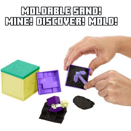 Mattel Minecraft Mini Mining Set, Elementals 11, Attacking Shulker Mini Figure With Moldable Sand GVL37 / GVL49 887961929362