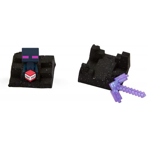 Mattel Minecraft Mini Mining Set, Elementals  9, Enderman With TNT Mini Figure With Moldable Sand GVL37 / GVL47 887961929355