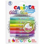 CARIOCA Κόλλα Glitter Glue Neon Washable Σετ 6 Χρωμάτων 42111 8003511421113