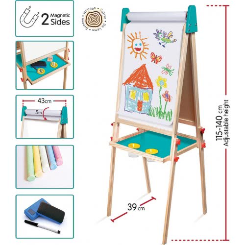 As company Magnet Box Wooden Magnetic Floor Board Mega Easel Deluxe 4 In 1 For Ages 3+ 1029-64055 5203068640552
