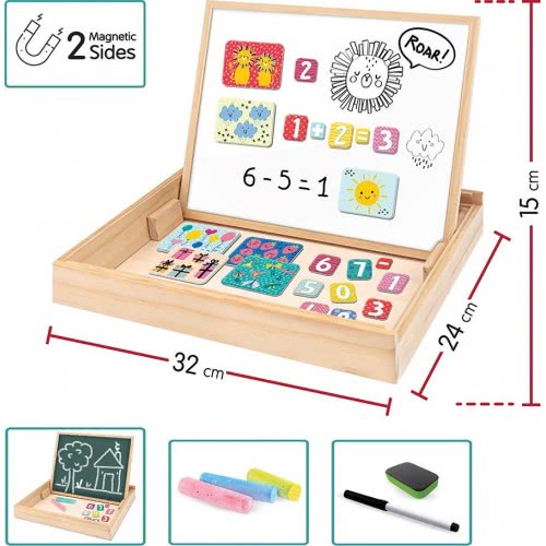 As company Magnet Box Ξύλινος Μαγνητικός Επιτραπέζιος Πίνακας Όψεων Με 35 Εκπαιδευτικούς Μαγνήτες Για 3+ 1029-64054 520306864054