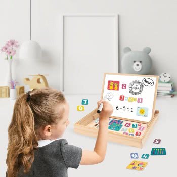 As company Magnet Box Ξύλινος Μαγνητικός Επιτραπέζιος Πίνακας Όψεων Με 35 Εκπαιδευτικούς Μαγνήτες Για 3+ 1029-64054 520306864054