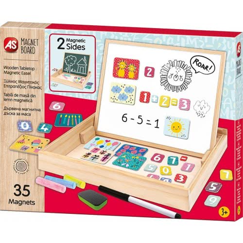 As company Magnet Box Ξύλινος Μαγνητικός Επιτραπέζιος Πίνακας Όψεων Με 35 Εκπαιδευτικούς Μαγνήτες Για 3+ 1029-64054 520306864054