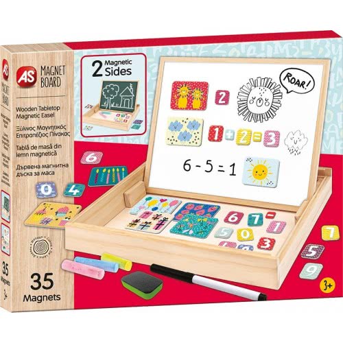 As company Magnet Box Wooden Magnetic Tabletop Double - Sided With 35 Educational Magnets For Ages 3+ 1029-64054 5203068640545