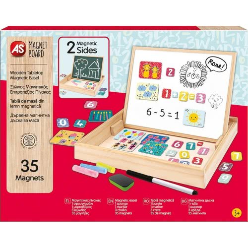 As company Magnet Box Wooden Magnetic Tabletop Double - Sided With 35 Educational Magnets For Ages 3+ 1029-64054 5203068640545