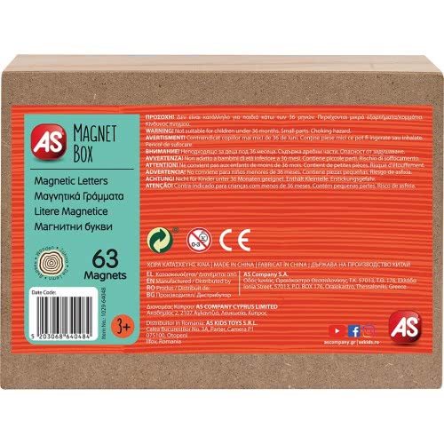As company Magnet Box Ελληνικά Γράμματα 63 Εκπαιδευτικοί Ξύλινοι Μαγνήτες Για 3+ Χρονών 1029-64048 5203068640484