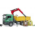 bruder Man Tgs Truck With 3 Glass Recycling Containers And Bottles, Multi 03753 4001702037536