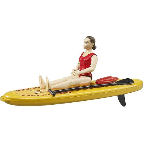 bruder Bworld Life Guard With Stand Up Paddle, Multicoloured 62785 4001702627850