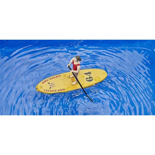 bruder Bworld Life Guard With Stand Up Paddle, Multicoloured 62785 4001702627850