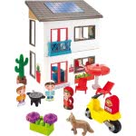 ecoiffier Eco Abrick La Villa Contemporaine-3 Characters + 56 Pieces-From 18 Months-Made In France, Colourful 3008 3280250030089