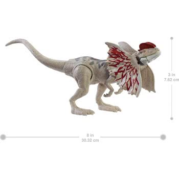 Mattel Jurassic World Fierce Force Dilophosaurus Βασική Φιγούρα Δεινοσαύρων με Σπαστά Μέλη GWN31 / GWY30 887961950328