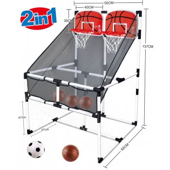 Toys-shop Choice Μπασκέτα Σετ Με 2 Ταμπλό Και 2 Μπαλίτσες JS068174 6990521681748