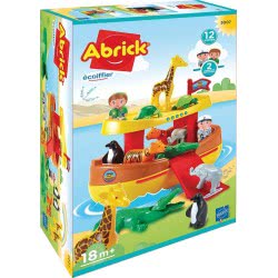 ecoiffier Abrick-L'arche De Noe-2 Characters + 11 Animals - From 18 Months - Made In France 3007 3280250030072