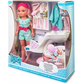 Giochi Preziosi Nancy Μια Μέρα στο Κομμωτήριο Κούκλα Nancy 43 εκ. και Λουτήρας με νερό και αξεσουάρ  700016704 8410779094445