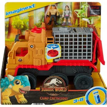 Mattel Jurassic World Imaginext Φορτηγό-Κλουβί Δεινοσαύρων και Γιαζ HCH97 194735010790