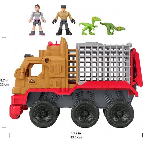 Mattel Jurassic World Imaginext Φορτηγό-Κλουβί Δεινοσαύρων και Γιαζ HCH97 194735010790