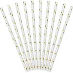 OEM Καλαμάκια Αστέρια Λευκό-Χρυσό (10Pcs) 19,5 Εκ. SPP5M-019 5902230714632