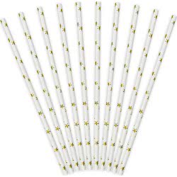 OEM Paper Straws Stars White-Gold (10Pcs) SPP5M-019 5902230714632