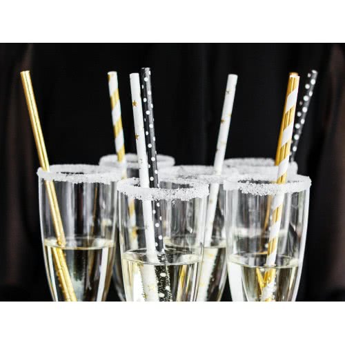 OEM Paper Straws Stars White-Gold (10Pcs) SPP5M-019 5902230714632